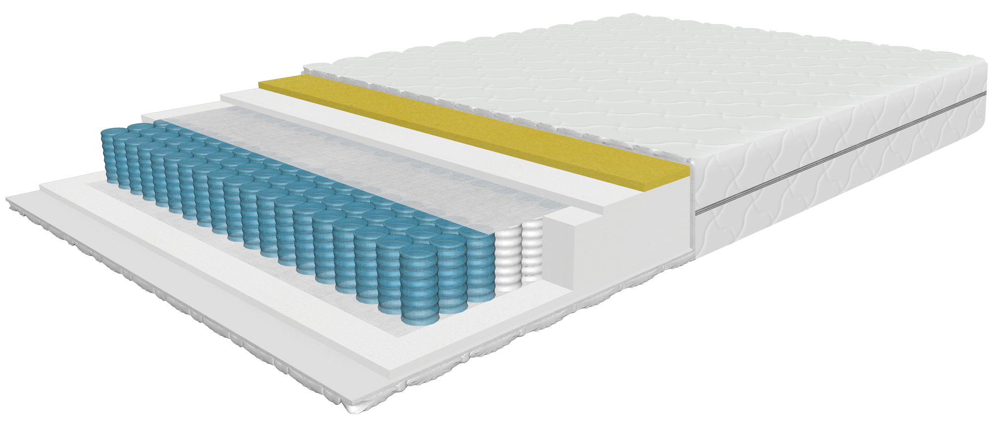 Матрас Relax Memory 160x200 см с 7-зон Pocket пружинами и мемори, высота 21 см, скрученный