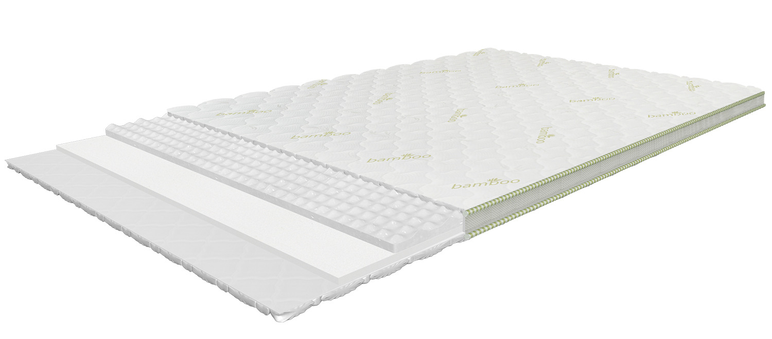Air-Top Classic 160x200 cm, vidēji stingrs virsmatracis ar AIR putām, augstums 8 cm
