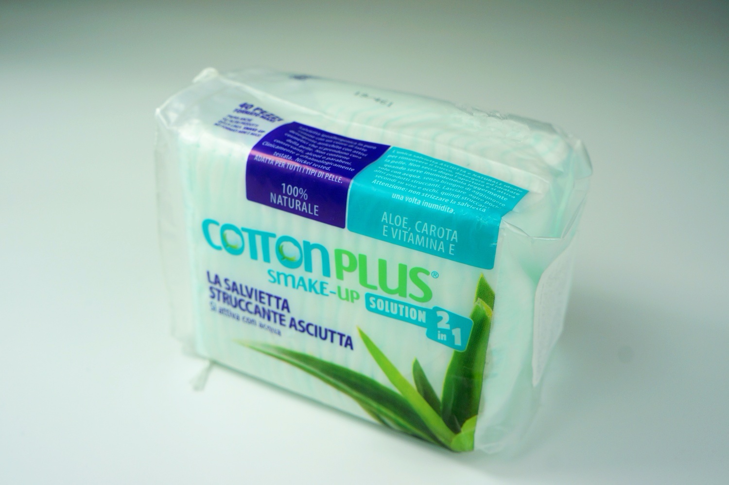 Diski kosmētikas noņemšanai ar losjonu ALOE VERA PLUS SOLUTION 2IN1