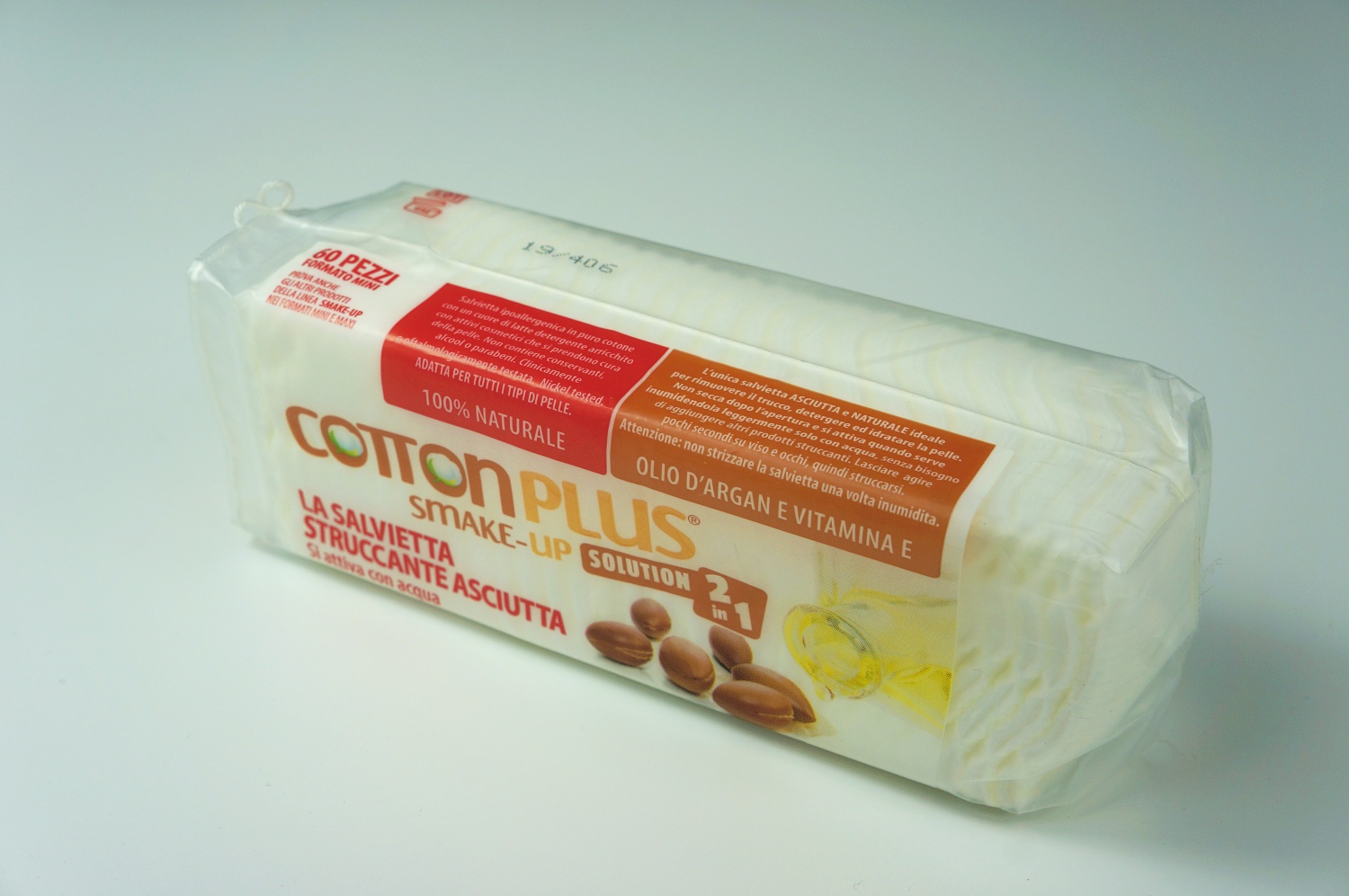 Diski kosmētikas noņemšanai ar losjonu ARGAN COTTON PLUS SOLUTION 2IN1 – SMAKE-UP LINE